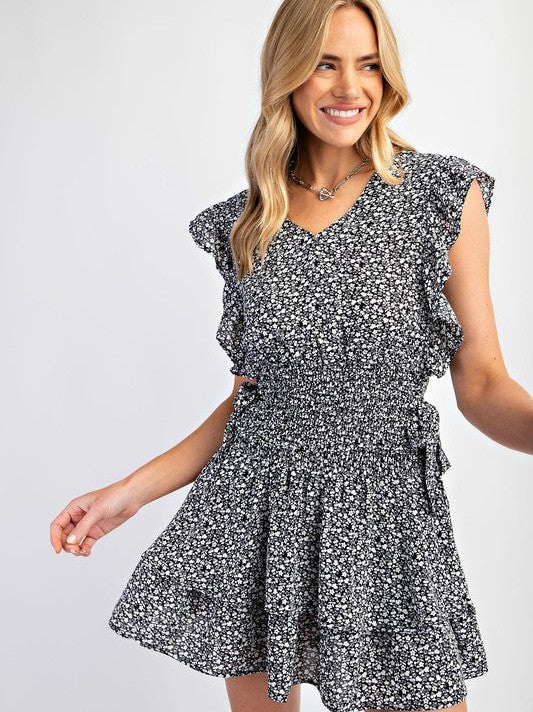 Smocked Just Right Small Floral Print Matching Set-Women's Sets-Shop Z & Joxa