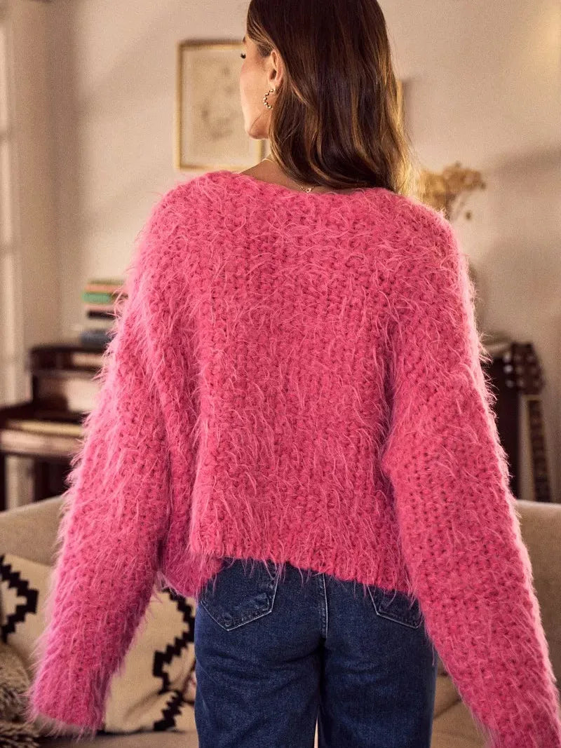 So Me Cozy in Pink Soft Touch Loose Fit Cozy Cardigan-Women's Shirts & Tops-Shop Z & Joxa