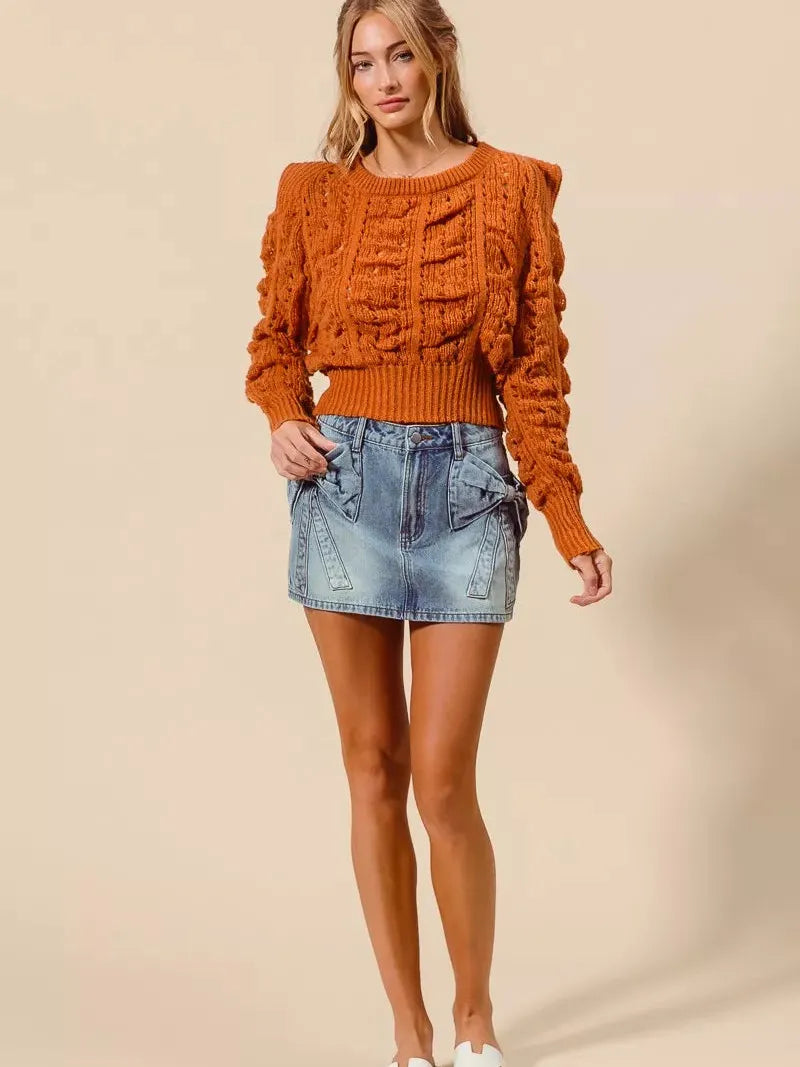 So Me Pocket Full of Bows Denim Mini Skirt-Mini Skirts-Shop Z & Joxa