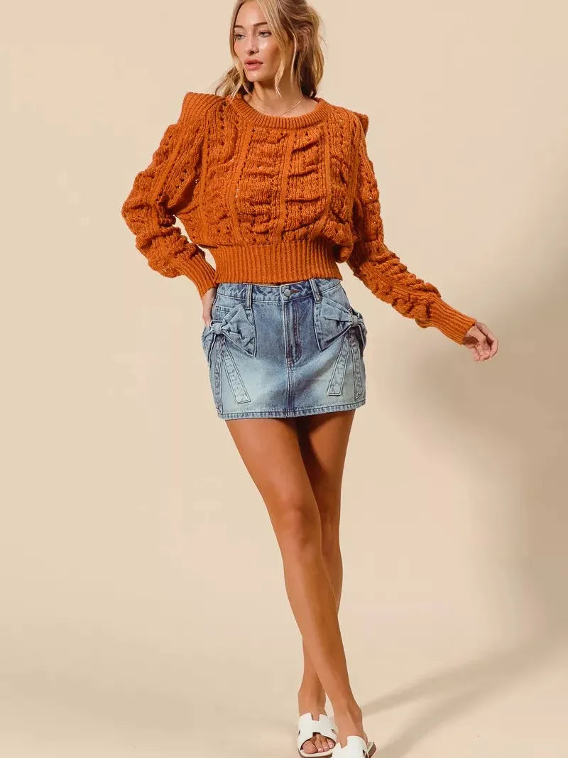 So Me Pocket Full of Bows Denim Mini Skirt-Mini Skirts-Shop Z & Joxa