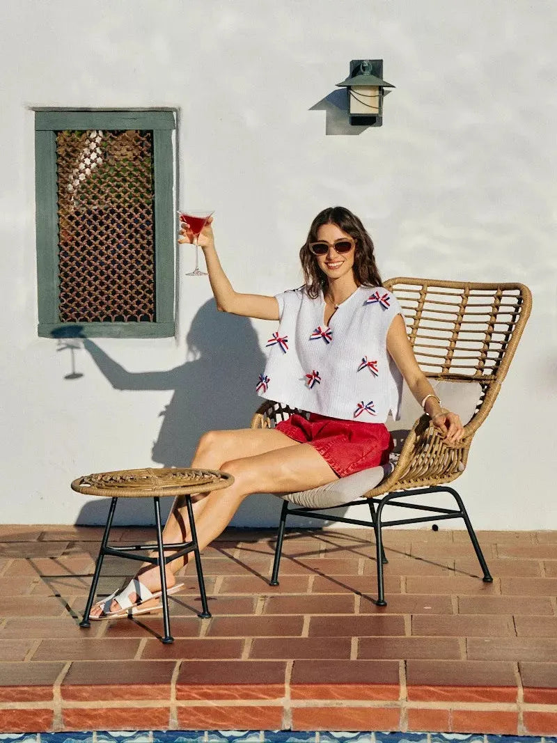 So Me Ribbon and Glory 4th Of July Ribbon Cropped Knit Top-Shirts & Tops-Shop Z & Joxa