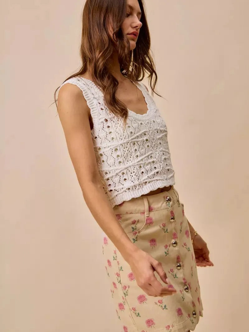 So Me Sweet Scallop Pink Floral Washed Denim Mini Skirt-Women's Skirts & Skorts-Shop Z & Joxa