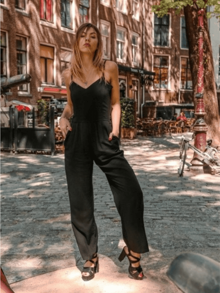 Spaghetti Strap Pocketed Jumpsuit in Black | Ethical Fashion-Women's Clothing-Shop Z & Joxa