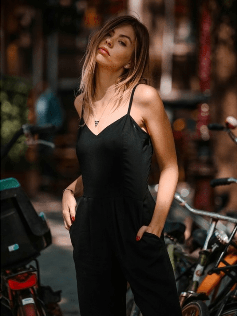 Spaghetti Strap Pocketed Jumpsuit in Black | Ethical Fashion-Women's Clothing-Shop Z & Joxa