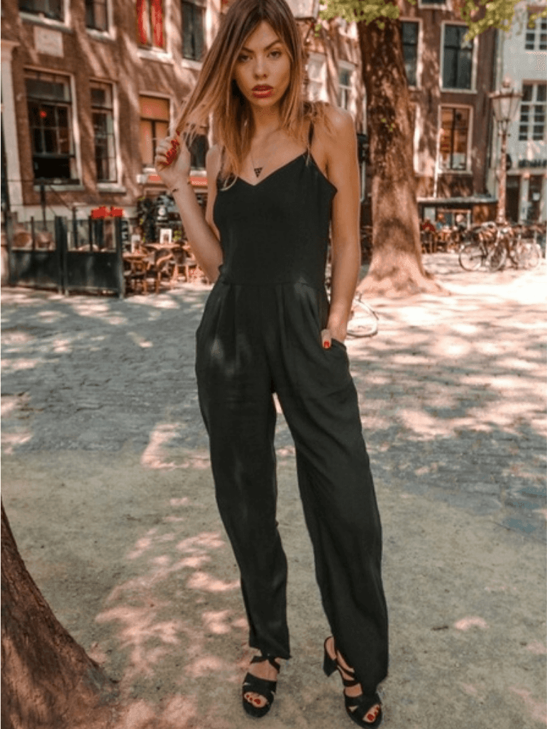 Spaghetti Strap Pocketed Jumpsuit in Black | Ethical Fashion-Women's Clothing-Shop Z & Joxa