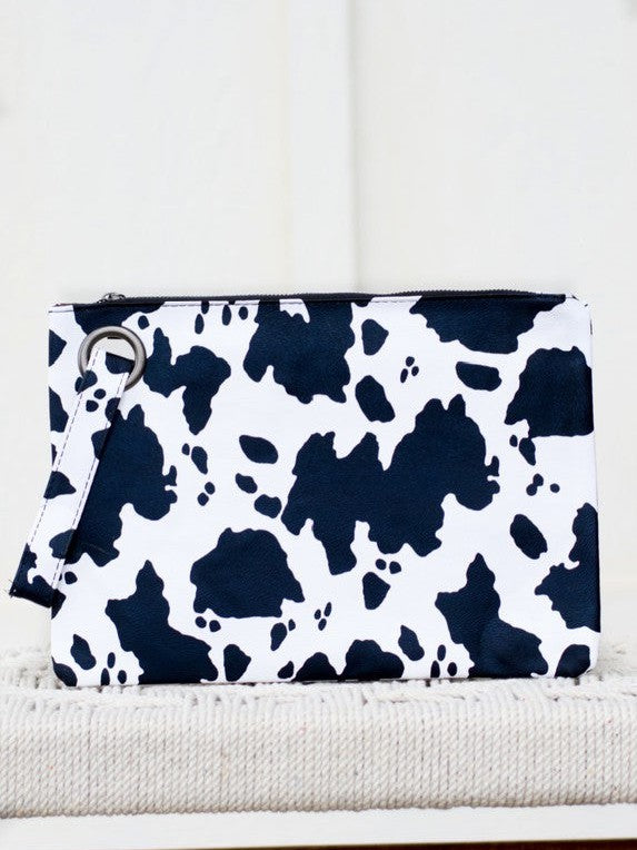 Spotted Cow Print Oversized Everyday Clutch-Women's Accessories-Shop Z & Joxa