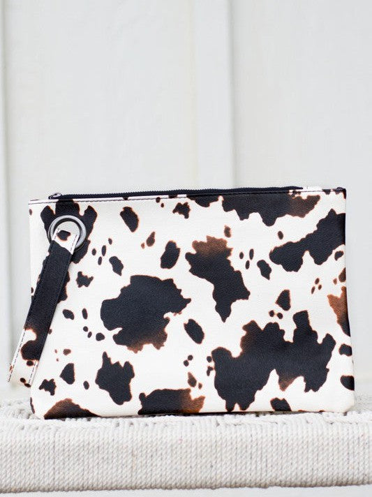 Spotted Cow Print Oversized Everyday Clutch-Women's Accessories-Shop Z & Joxa