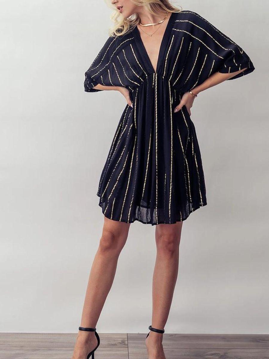 Stay Golden Gold Line Mini Party Dress-Women's Dresses-Shop Z & Joxa