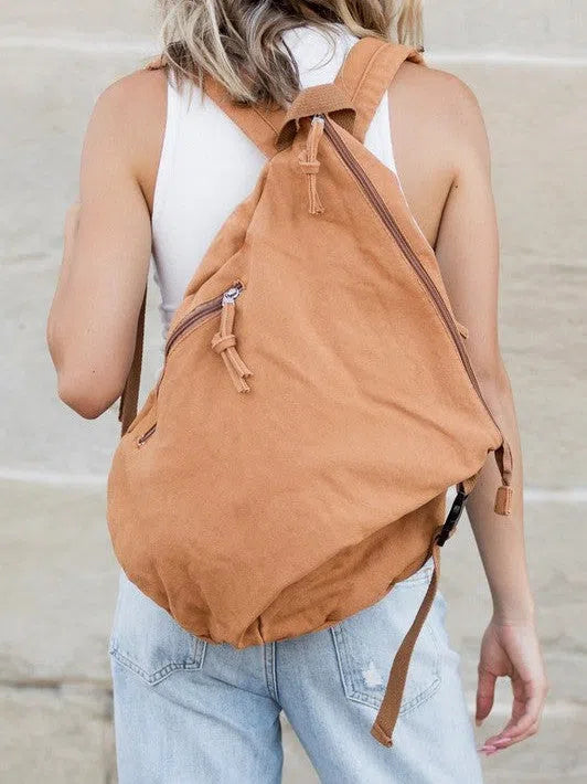 Staying Cool in a Busy World Asymmetric Canvas Backpack-Women's Accessories-Shop Z & Joxa