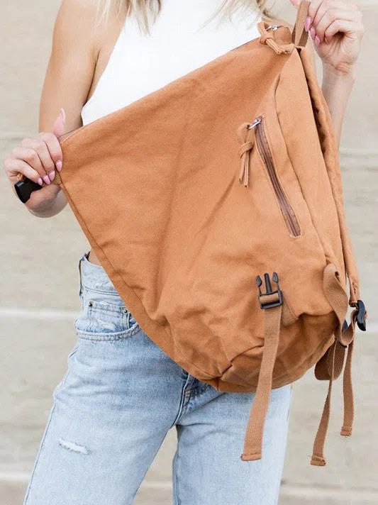 Staying Cool in a Busy World Asymmetric Canvas Backpack-Women's Accessories-Shop Z & Joxa