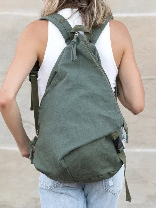 Staying Cool in a Busy World Asymmetric Canvas Backpack-Women's Accessories-Shop Z & Joxa