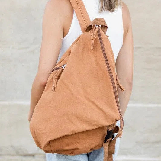 Staying Cool in a Busy World Asymmetric Canvas Backpack-Women's Accessories-Shop Z & Joxa