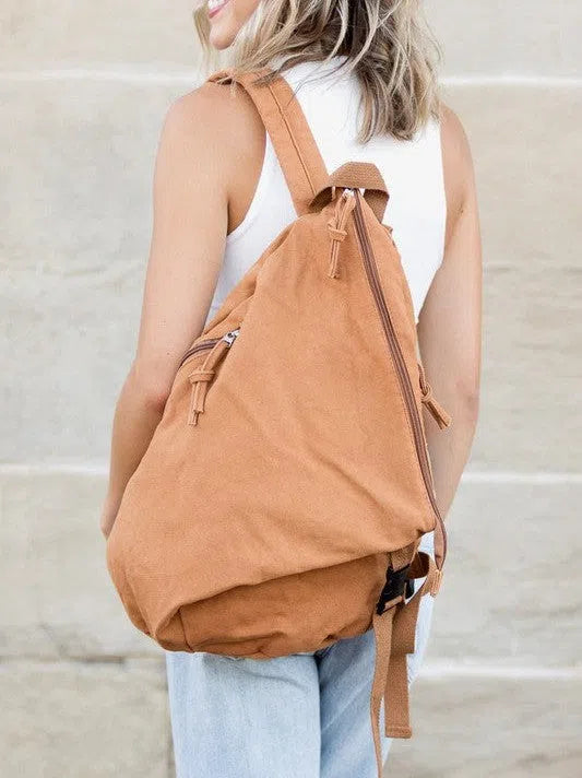 Staying Cool in a Busy World Asymmetric Canvas Backpack-Women's Accessories-Shop Z & Joxa