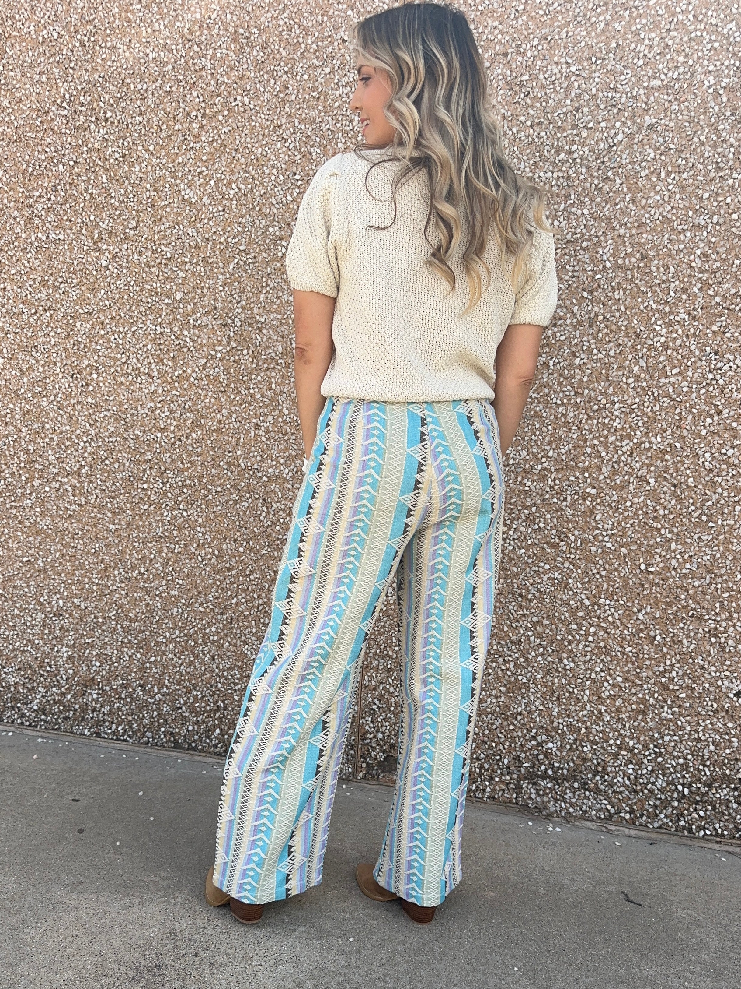 Step into Sunshine Embroidered Pants with Wooden Button-Women's Clothing-Shop Z & Joxa