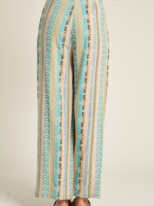 Step into Sunshine Embroidered Pants with Wooden Button-Women's Clothing-Shop Z & Joxa