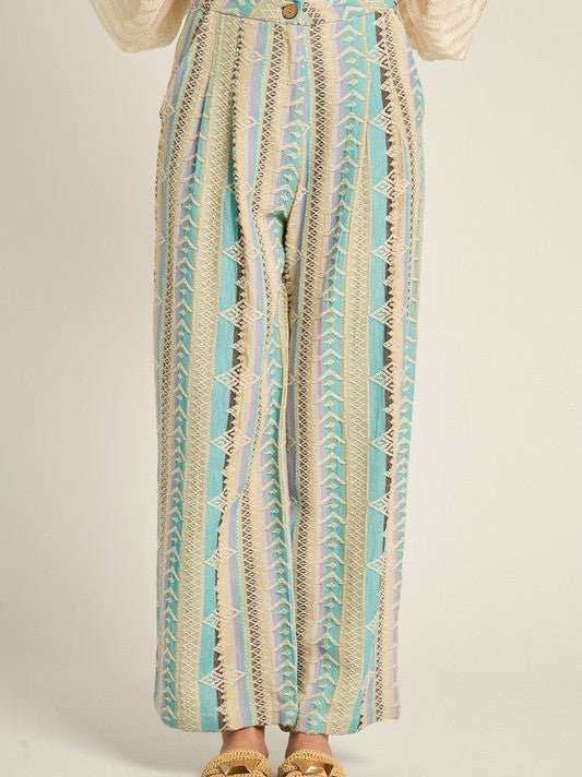 Step into Sunshine Embroidered Pants with Wooden Button-Women's Clothing-Shop Z & Joxa