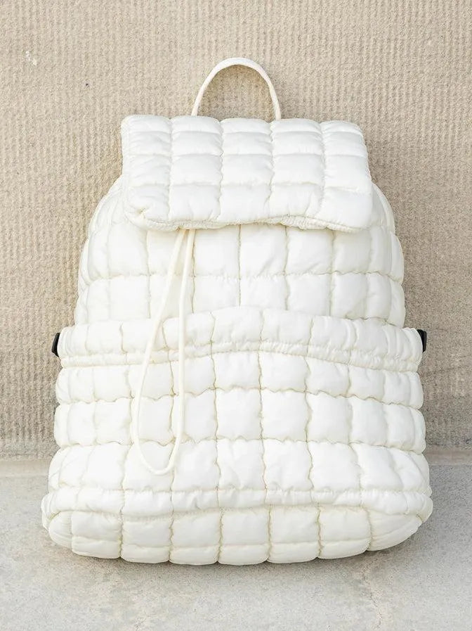 Stevie On the Go – Aili’s Corner Quilted Puffer Backpack-Backpack-Shop Z & Joxa