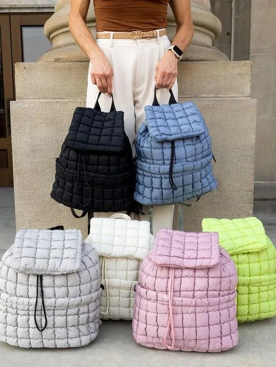 Stevie On the Go – Aili’s Corner Quilted Puffer Backpack-Women's Accessories-Shop Z & Joxa