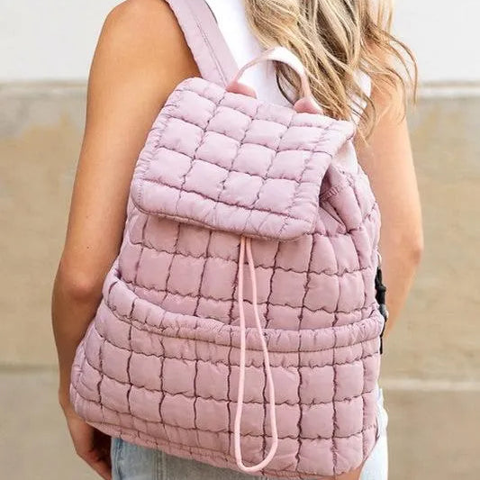 Stevie On the Go – Aili’s Corner Quilted Puffer Backpack-Women's Accessories-Shop Z & Joxa
