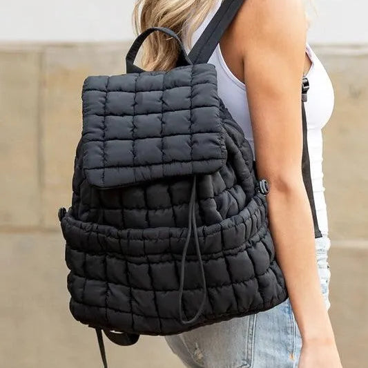 Stevie On the Go – Aili’s Corner Quilted Puffer Backpack-Women's Accessories-Shop Z & Joxa