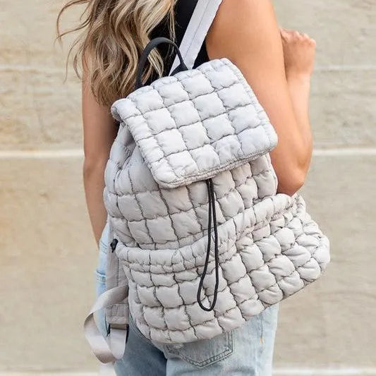 Stevie On the Go – Aili’s Corner Quilted Puffer Backpack-Women's Accessories-Shop Z & Joxa