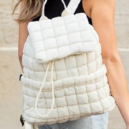 Stevie On the Go – Aili’s Corner Quilted Puffer Backpack-Women's Accessories-Shop Z & Joxa