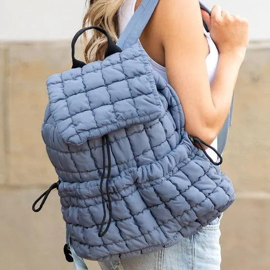 Stevie On the Go – Aili’s Corner Quilted Puffer Backpack-Women's Accessories-Shop Z & Joxa