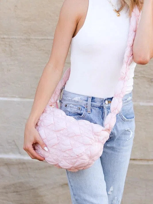 Style Girl Convertible Quilted Puffer Crossbody Bag-Women's Accessories-Shop Z & Joxa