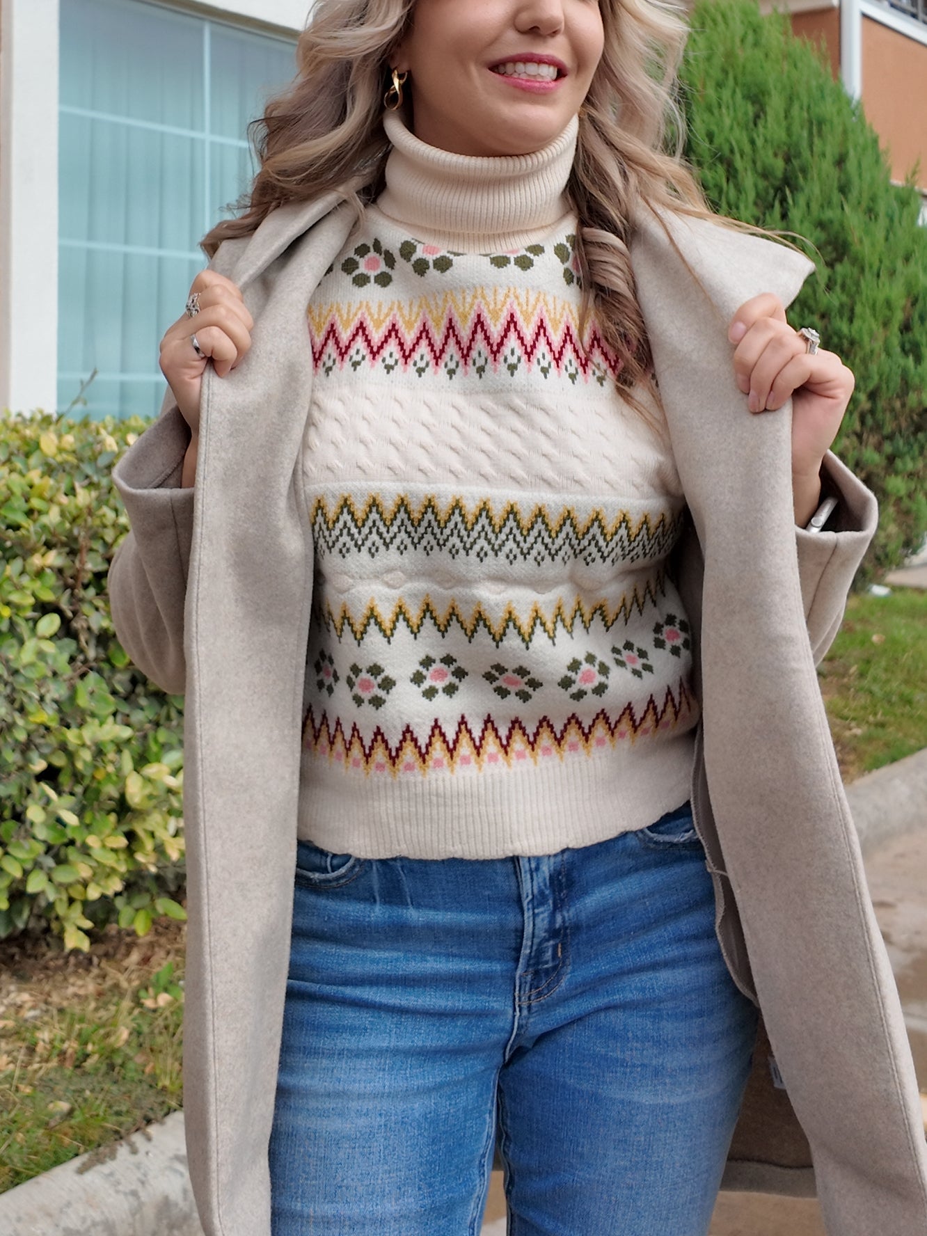 Take Me Back Floral Turtleneck Sweater Vest Top-Women's Shirts & Tops-Shop Z & Joxa