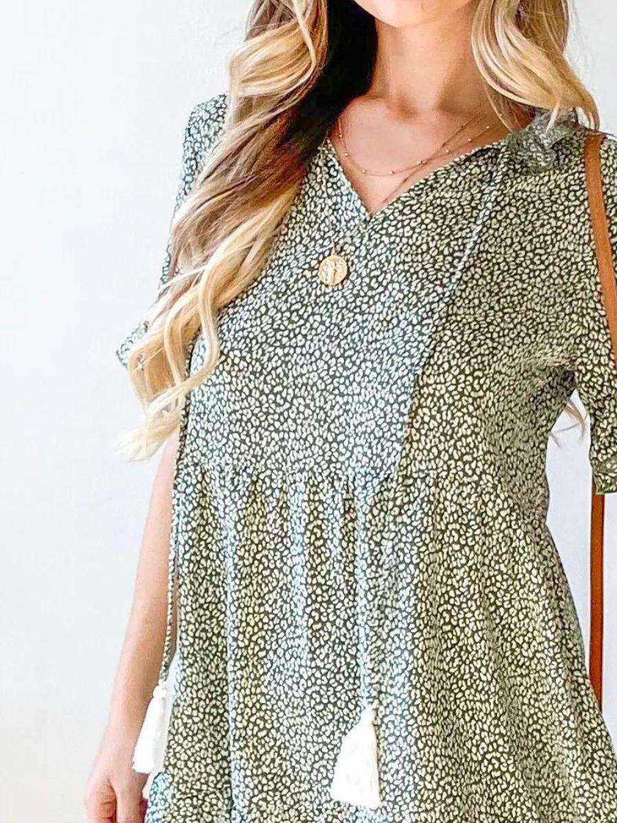 Tassel Me Cutie-Pie Tiered Mini Dress-Women's Dresses-Shop Z & Joxa