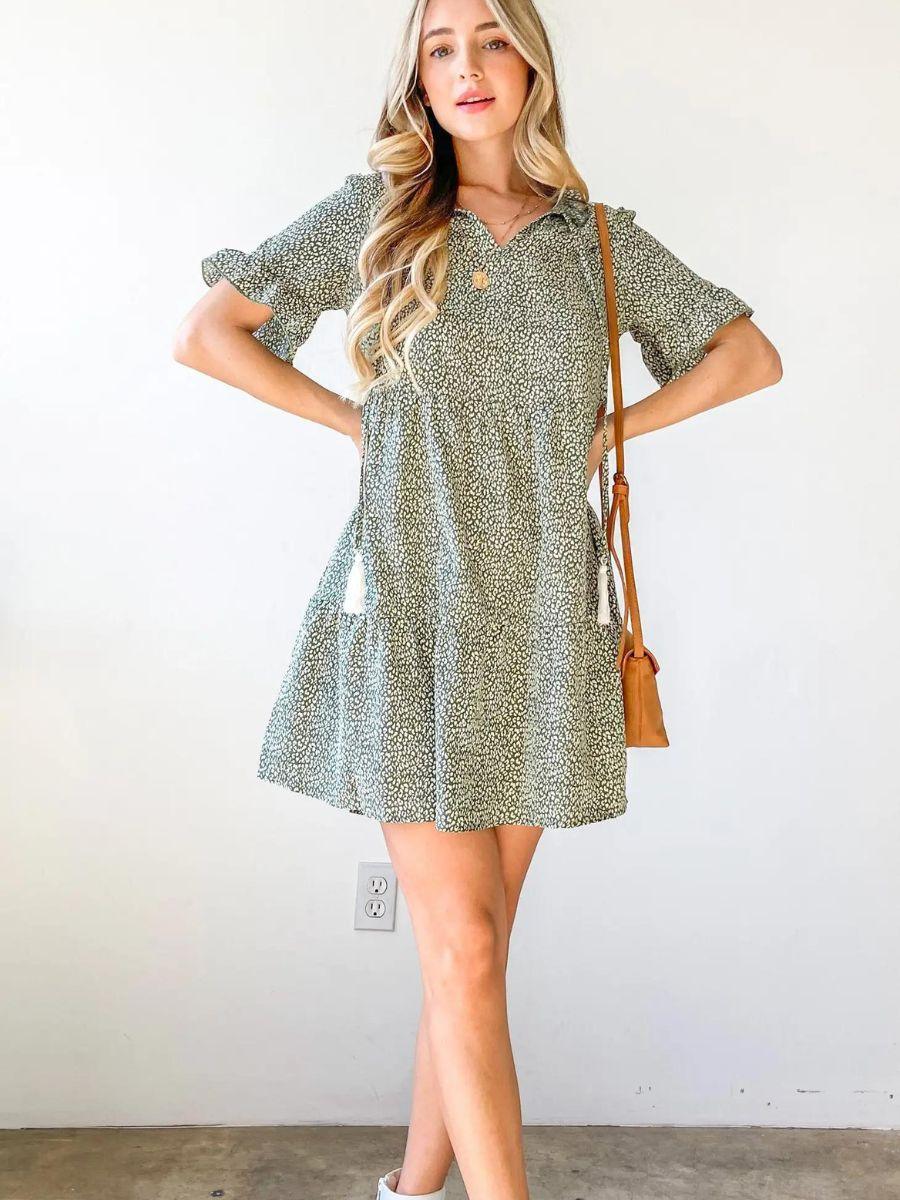 Tassel Me Cutie-Pie Tiered Mini Dress-Women's Dresses-Shop Z & Joxa