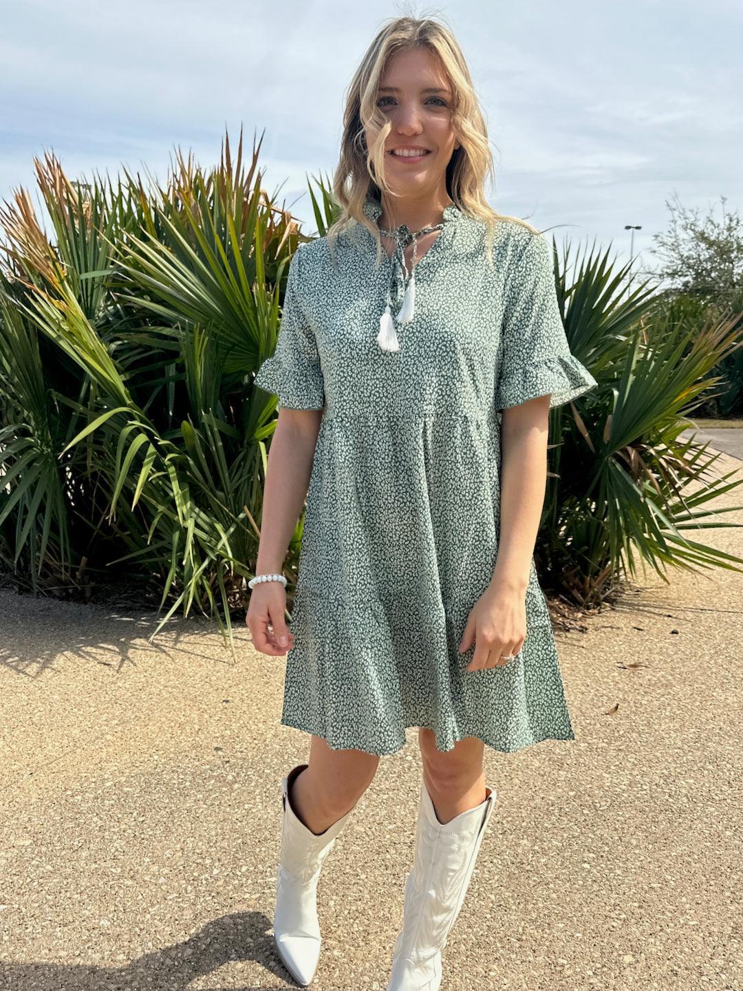 Tassel Me Cutie-Pie Tiered Mini Dress-Women's Dresses-Shop Z & Joxa