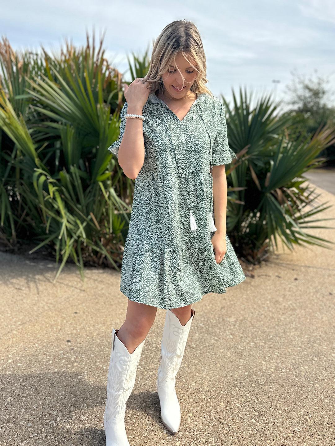 Tassel Me Cutie-Pie Tiered Mini Dress-Women's Dresses-Shop Z & Joxa