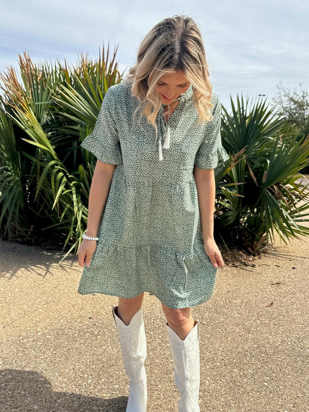 Tassel Me Cutie-Pie Tiered Mini Dress-Women's Dresses-Shop Z & Joxa