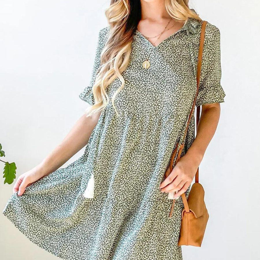 Tassel Me Cutie-Pie Tiered Mini Dress-Women's Dresses-Shop Z & Joxa