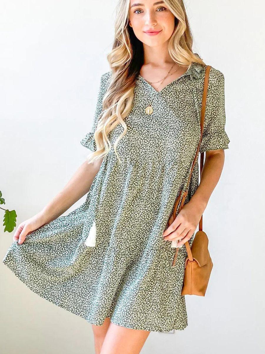 Tassel Me Cutie-Pie Tiered Mini Dress-Women's Dresses-Shop Z & Joxa