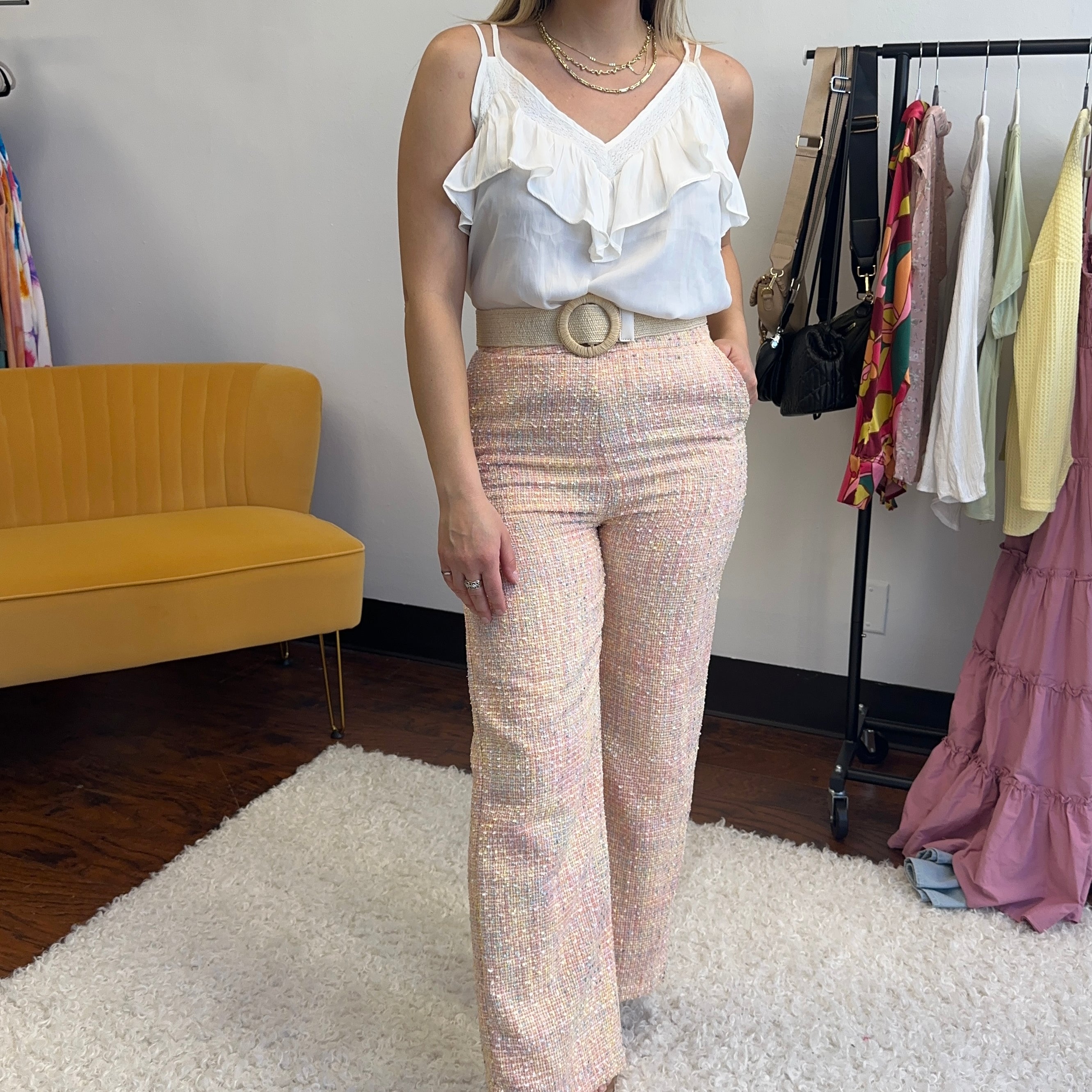 The Most Courageous Act Jacquard Pants-Women's Clothing-Shop Z & Joxa