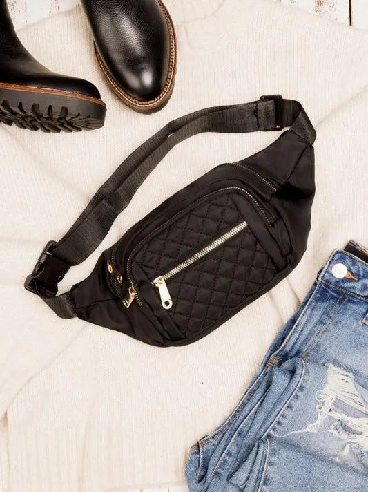 The Puff Piece Quilted Belt Sling Bag-Women's Accessories-Shop Z & Joxa