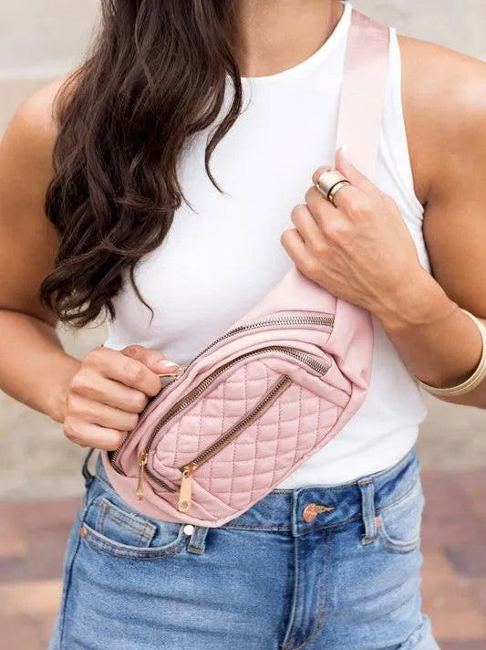 The Puff Piece Quilted Belt Sling Bag-Women's Accessories-Shop Z & Joxa