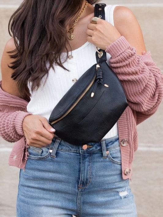 Twisted Tassel Chain and Vegan Leather Satchel-Women's Accessories-Shop Z & Joxa