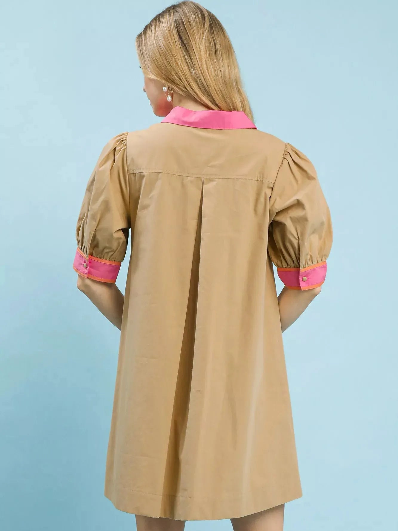 Umgee Desert Bloom Embroidered Tunic Dress with Pink Trim-Women's Dresses-Shop Z & Joxa