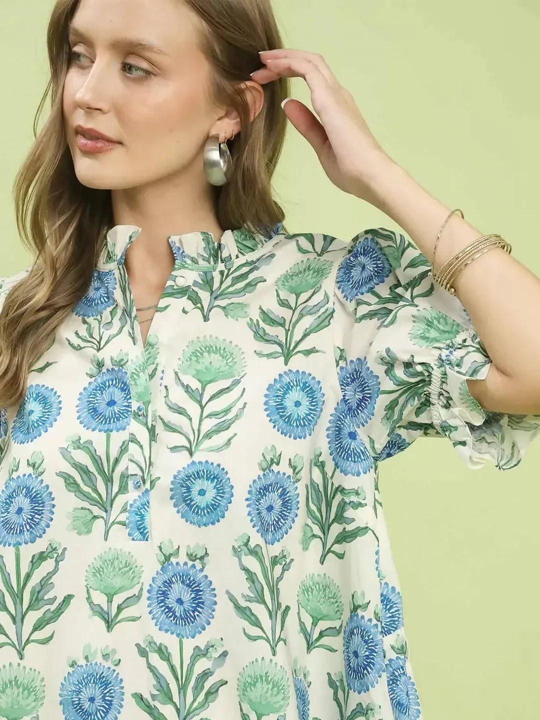 Umgee Garden Daydream Floral Puff Sleeve Babydoll Dress-Women's Dresses-Shop Z & Joxa