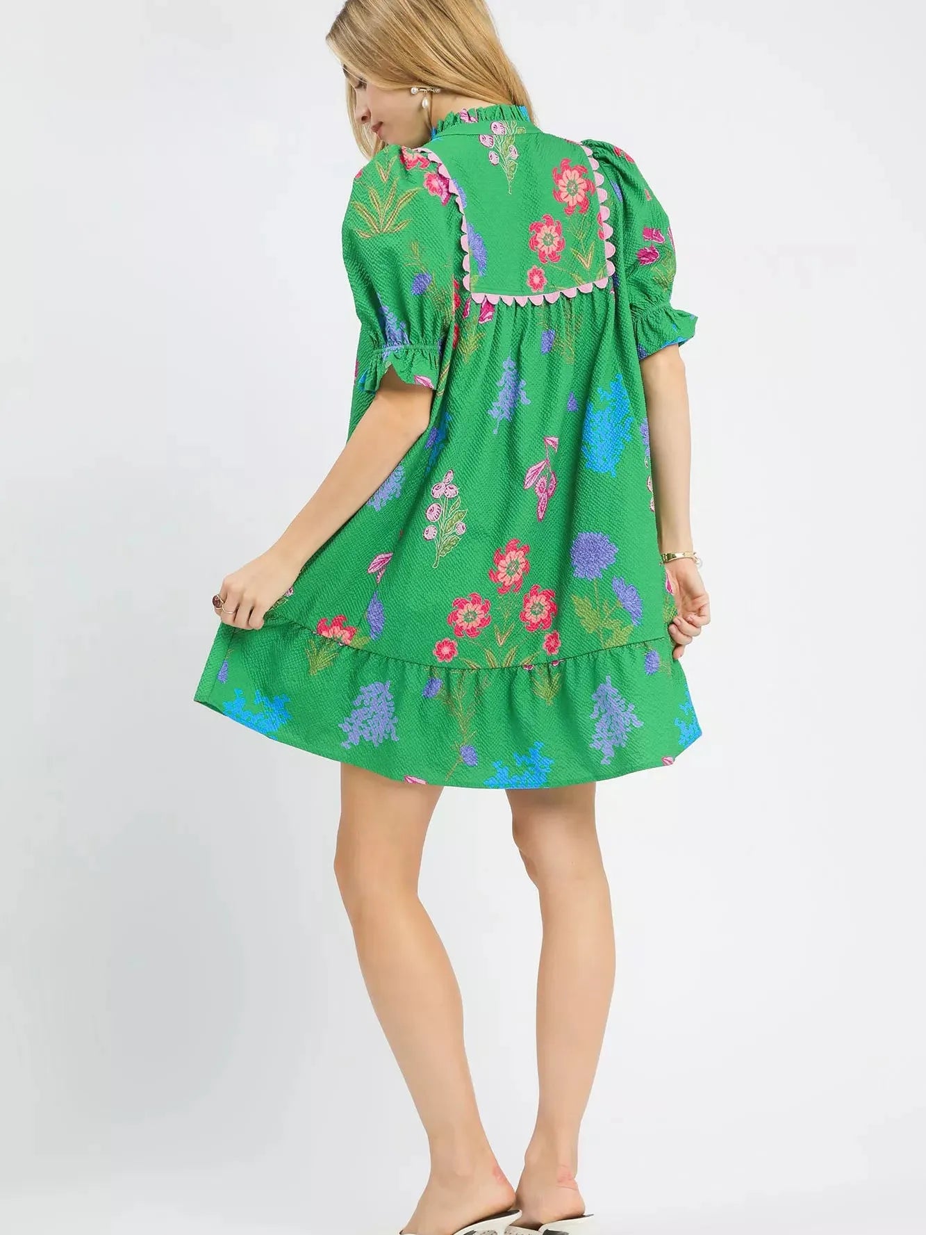 Umgee Island in Bloom Floral Print V-Neck Dress-Women's Dresses-Shop Z & Joxa