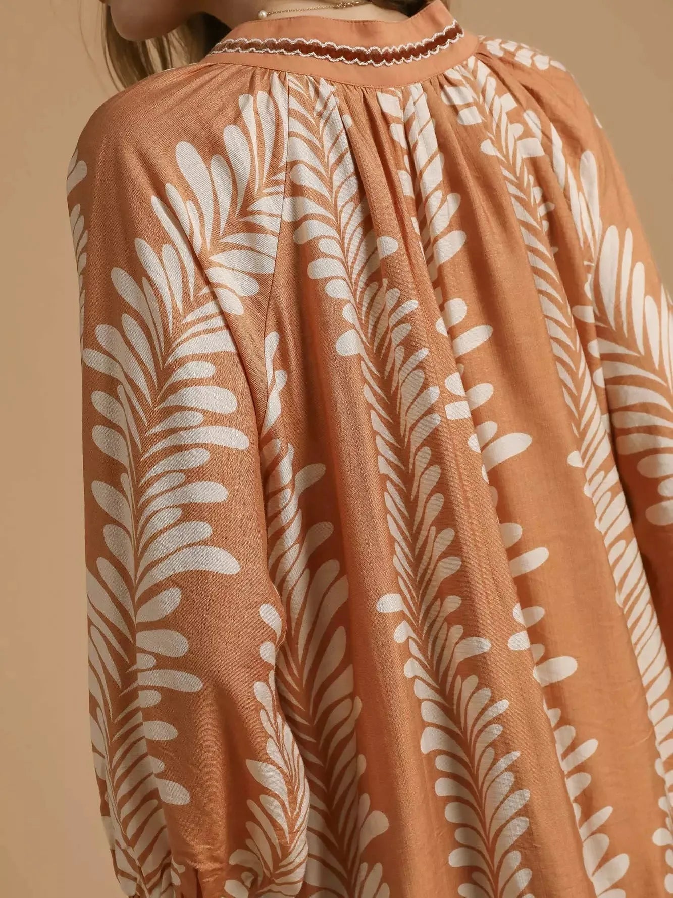 Umgee Leaf Me Smiling Print Mini Babydoll Dress-Women's Dresses-Shop Z & Joxa