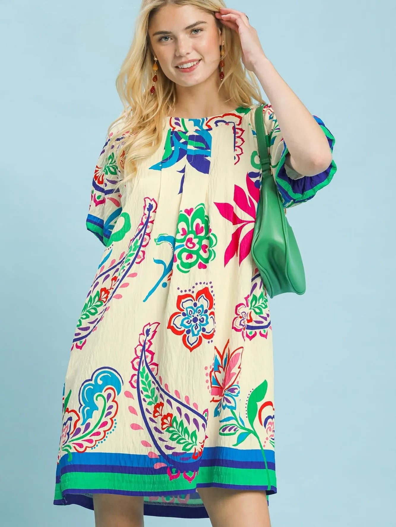 Umgee Meadow Muse Boho Floral Mini Dress-Women's Dresses-Shop Z & Joxa