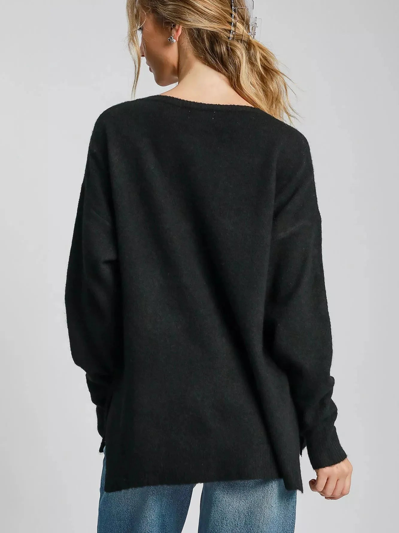 Umgee Velvet Moon Wool Blend Oversized Sweater-Women's Shirts & Tops-Shop Z & Joxa
