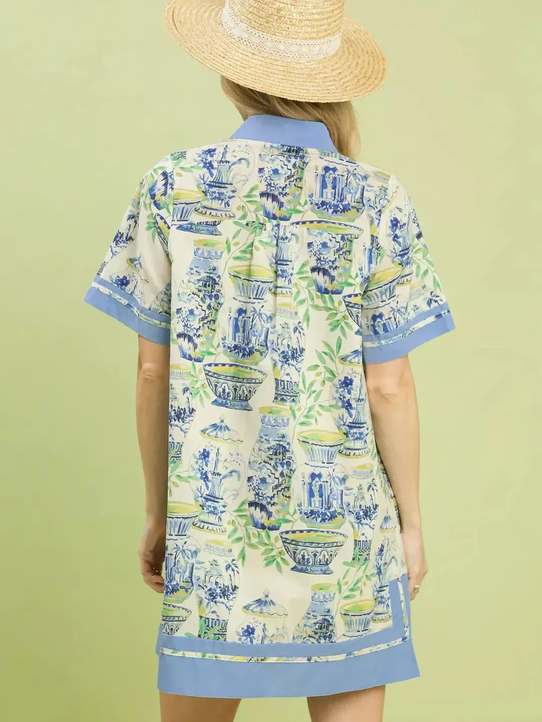 Umgee Watercolor Escape Abstract Print Mini Dress-Women's Dresses-Shop Z & Joxa