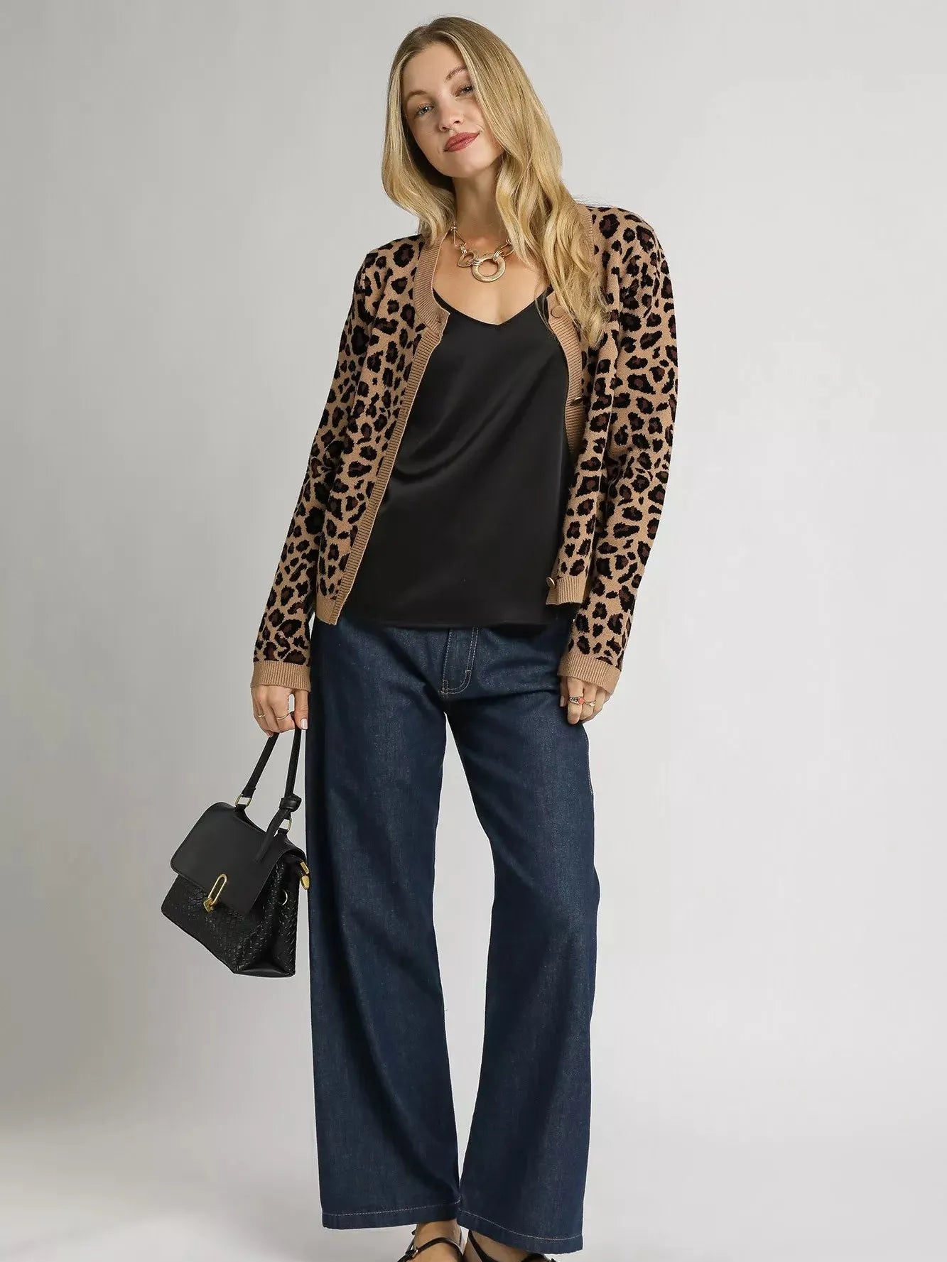Umgee Wild Whisper Button Down Leopard Print Cardigan-Women's Shirts & Tops-Shop Z & Joxa
