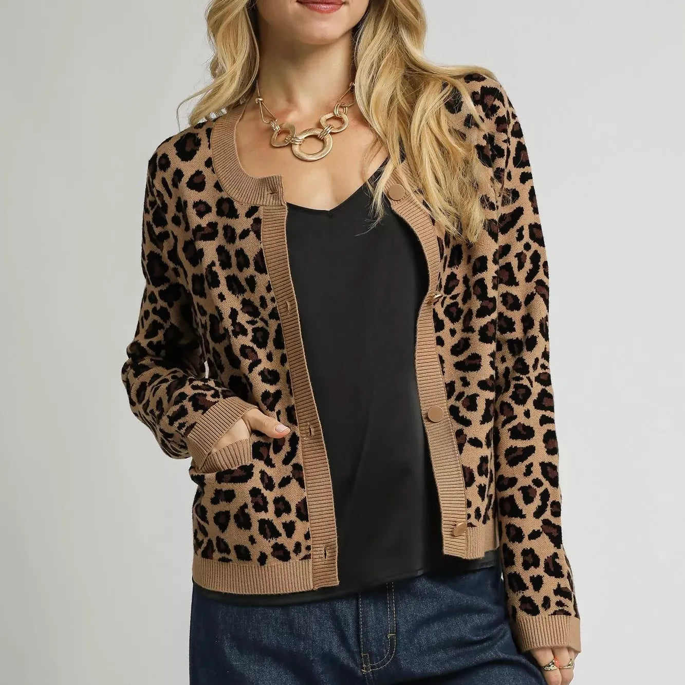 Umgee Wild Whisper Button Down Leopard Print Cardigan-Women's Shirts & Tops-Shop Z & Joxa