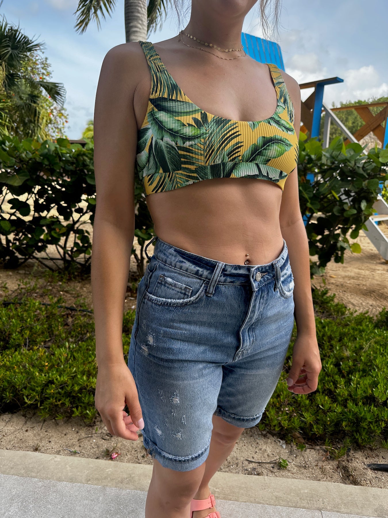 VERVET By Flying Monkey High Fives and Fist Bumps Boyfriend Shorts-Women's Shorts-Shop Z & Joxa